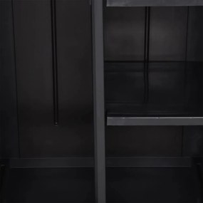 fekete PP rattan kerti tárolószekrény 65 x 45 x 172 cm