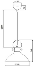 Lámpa Mennyezeti lámpatest MEES,2332,AC220-240V,50/60Hz,1*E27,IP20,átmérő 30cm,egyes,fehér