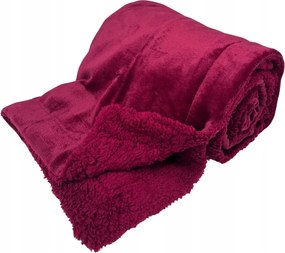 Mikroflanel takaró báránybőr mintával, bordó
