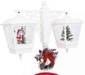 vidaXL piros-fehér PVC karácsonyi utcai lámpa Mikulással 81x40x188 cm