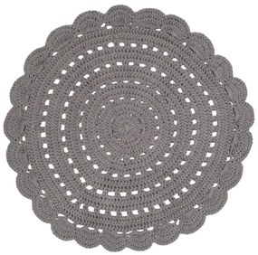 Alma szürke kézzel szőtt pamut szőnyeg, ⌀ 120 cm - Nattiot