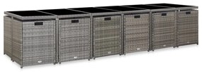 vidaXL 17 részes szürke polyrattan kültéri étkezőgarnitúra párnákkal