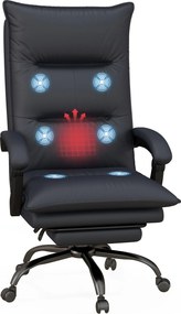 Vinsetto Irodai Szék Masszázs Funkcióval Ergonomikus Íróasztali Szék Deréktámasz Fűtéssel, Dönthető Funkcióval, Magasságban Állítható Lábpihentető 360