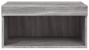 szürke sonoma színű TV-szekrény LED-világítással 60x30x30 cm