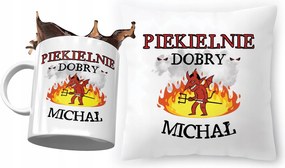 Mihály párna ajándék bögre szett fényképes nyomtatással