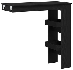 Falra szerelhető bárasztal - Fekete tölgy - 102x55x103.5 cm - Mérnöki fából készült