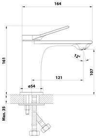 Aqualine - Mosdócsap BOLERO fényezett króm
