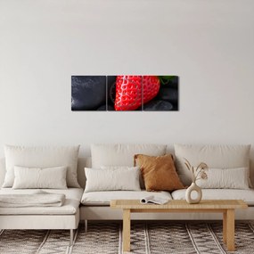 Kép - eper (órával) (90x30 cm)