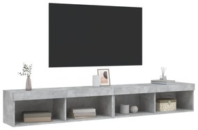 2 db betonszürke TV-szekrény LED-világítással 100x30x30 cm
