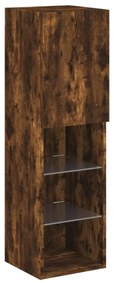 2 db füstös tölgy színű TV-szekrény LED-ekkel 30,5x30x102 cm