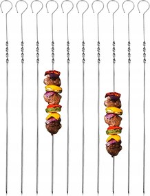 10x Acél spiccek Acél nyársak Grill nyársak 38,5