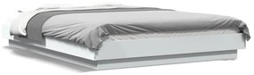 fehér szerelt fa ágykeret LED-del 140 x 190 cm