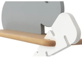 LED gyerekszoba falilámpa polccal RABBIT LED/4W/230V szürke/fehér/fa