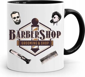Barber Shop Fekete Fodrász Bögre fényképes nyomtatással