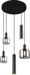 TRIO 364130532 MATARO Többágú Függesztett Lámpa Fekete E27 IP20