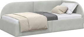 vidaXL Sarokágy keret Világosszürke 100 cm x 200 cm Bársony