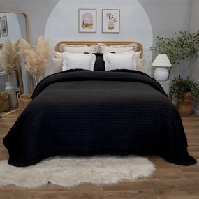 Celia steppelt dekor ágytakaró fodros fekete 220 x 240 [cm]