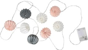 HANAMI LED-es égősor, fehér-szürke-lazac 8 égő