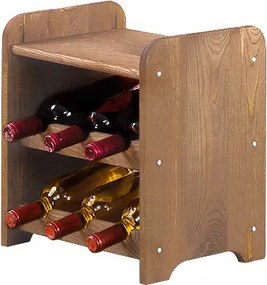 Bortartó állvány fa alkoholtartó állvány bortartó polc Fenyő 6cipő