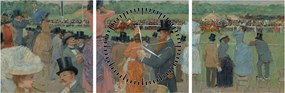 Kép - Jean-Louis Forain, The Races at Longchamp, reprodukciók (órával) (90x30 cm)