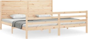 vidaXL tömör fa ágykeret fejtámlával 200 x 200 cm