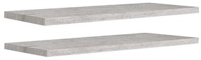 2 db betonszürke MDF lebegő fali polc 90 x 23,5 x 3,8 cm
