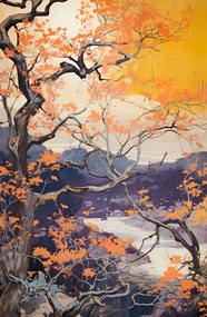 Poszter 53x81cm Arany Ősz a tóparton