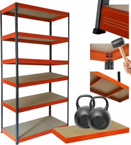 Tárolószekrény fém állvány Helios 213x90x40cm 6Px275kg Tömör