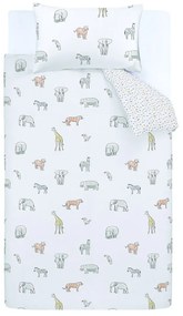 Fehér kétszemélyes pamut gyerek ágyneműhuzat 200x200 cm Zoo Animals – Bianca