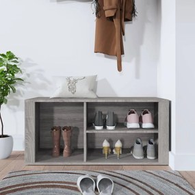 szürke sonoma színű szerelt fa cipősszekrény 100x35x45 cm