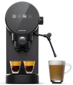 Klarstein Furore, eszpresszógép, 1380 W, 20 bar, digitális kijelző, 2 csésze, kompakt, rozsdamentes acél
