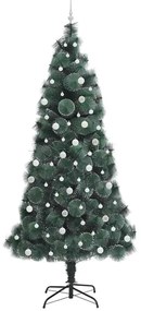 Mesterséges, előre világított karácsonyfa gömbökkel Zöld 240 cm