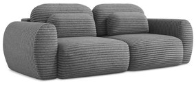 Sötétszürke kordbársony kinyitható-tárolóhelyes kanapé 266 cm Kini – Makamii