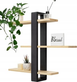 Fa Polcok 3DB-OS Akasztós Polc Szett Rusztikus Loft Dikom 50cm Új