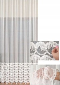 Függöny Modern Színes Tejszín Jacquard Hímzés Gipsz Szalaggal 230x220