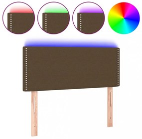 sötétbarna szövet LED-es fejtámla 100x5x78/88 cm