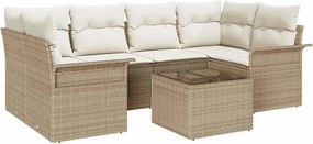 vidaXL Kerti Kanapé Szett párnával tárolóval 7 pcs Beige és krém