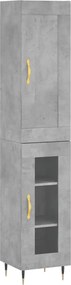 vidaXL betonszürke szerelt fa magasszekrény 34,5x34x180 cm
