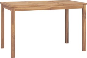 vidaXL tömör tíkfa kerti étkezőasztal 120 x 70 x 77 cm