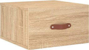 vidaXL sonoma tölgy színű falra szerelhető éjjeliszekrény 35x35x20 cm