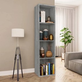 Szürke sonoma színű szerelt fa könyv-/TV-szekrény 36x30x143 cm
