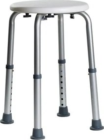 BISK Erga Handicap PRO, állítható magasságú zuhanyszék 443x443x526 mm, fehér-szürke, ERG-07705