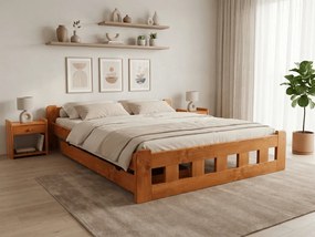 Naomi magasított ágy 120 x 200 cm, égerfa Ágyrács: Lamellás ágyrács, Matrac: Coco Maxi 20 cm matrac