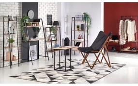 Könyvespolc NARVIK 148x60 cm fekete/tölgy sonoma