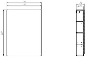 Cersanit - Moduo akasztós szekrény 60cm, fehér, S929-016