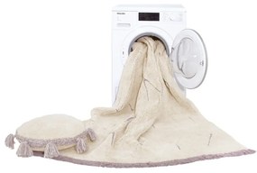 Krémszínű mosható kézi szövésű pamut gyerek szőnyeg 140x200 cm ABC – Lorena Canals