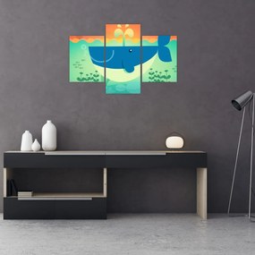 Kép - Vidám bálna a tengerben (90x60 cm)