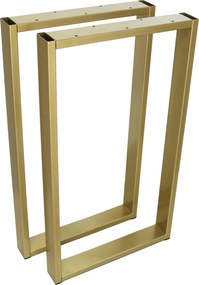 Asztali Lábak Íróasztalhoz Fém Arany 40x72 CM Profil 6x2 CM Loft 2 Db