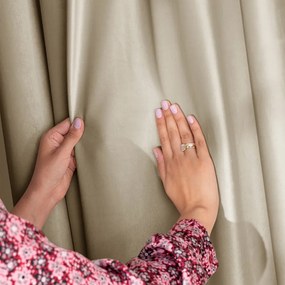 Barna-bézs bársony dimout (részleges sötétítő) függöny 140x270 cm Pleat – Restilo