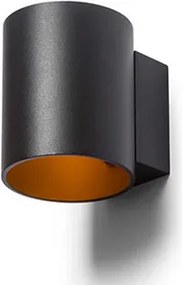 RENDL TUBA W nástěnná matná černá/zlatá 230V LED G9 5W